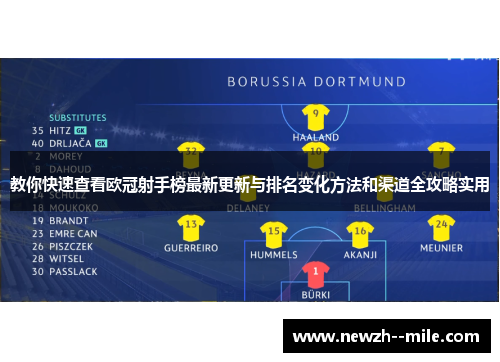 教你快速查看欧冠射手榜最新更新与排名变化方法和渠道全攻略实用 教你快速查看欧冠射手榜最新更新与排名变化方法和渠道全攻略实用